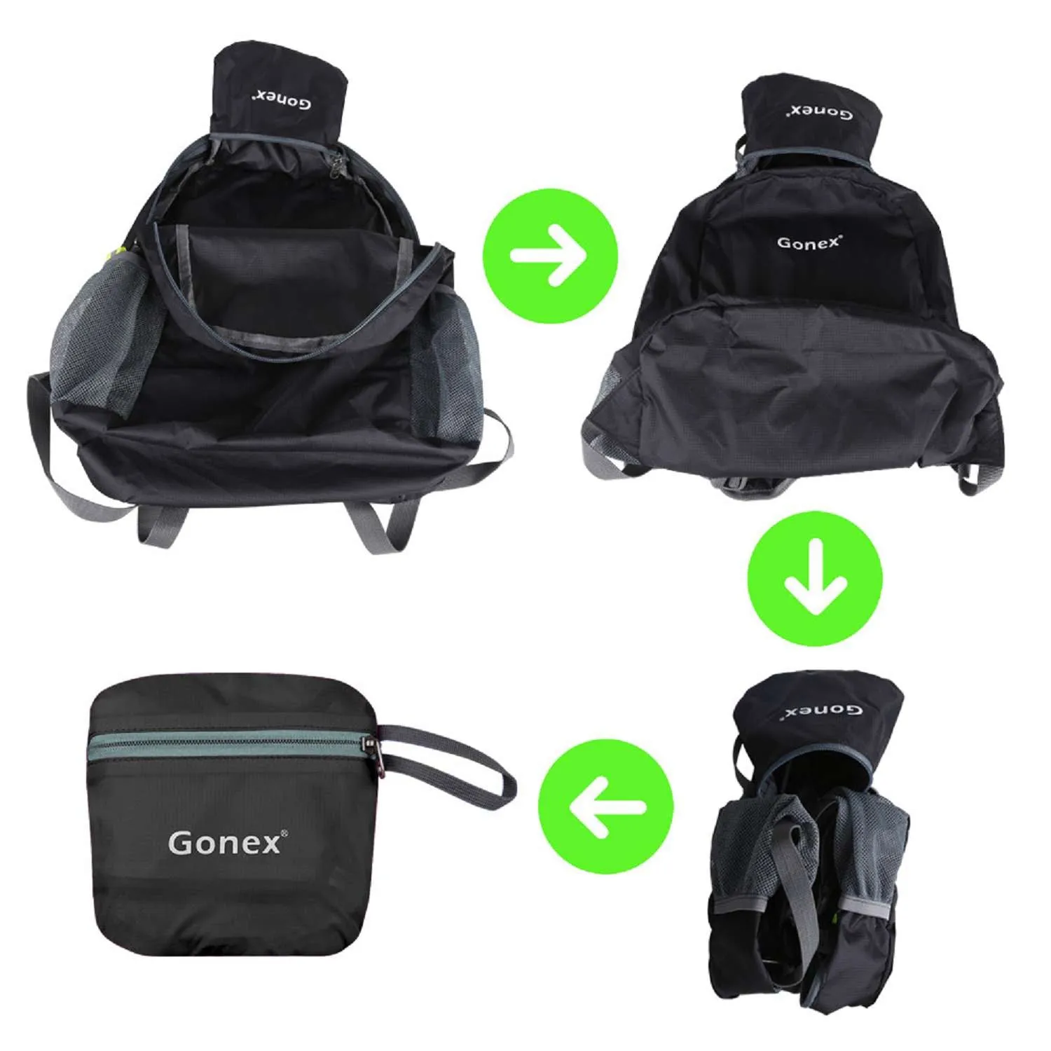 Gonex Zaino Pieghevole 20L leggero trekking viaggio