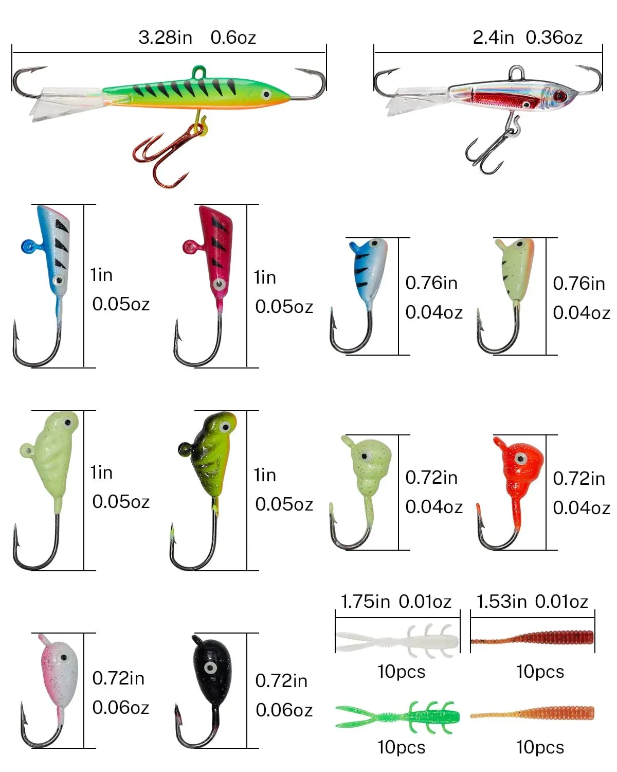 Gonex kit ice fishing canna ghiaccio con accessori