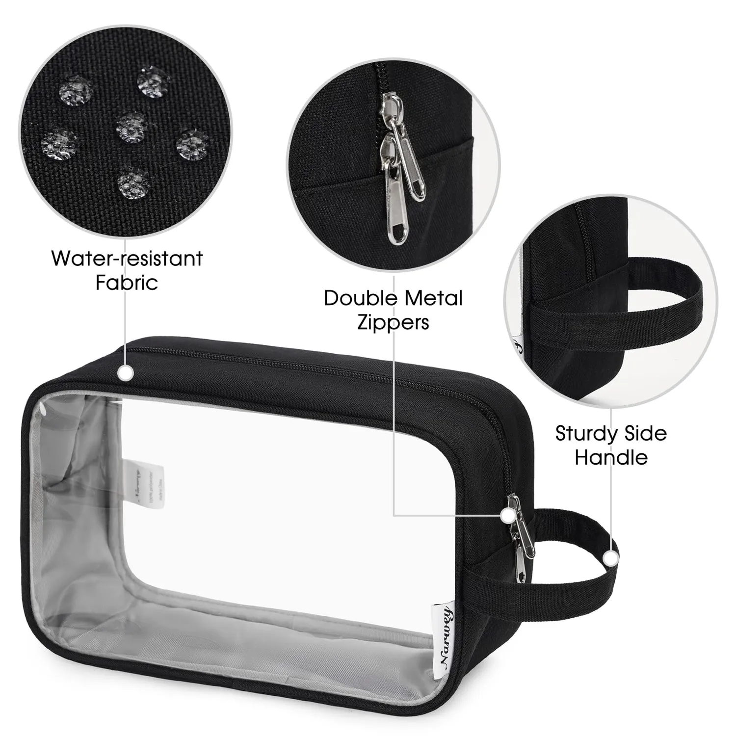 Narwey pochette trasparente PVC viaggio 25x15 cm