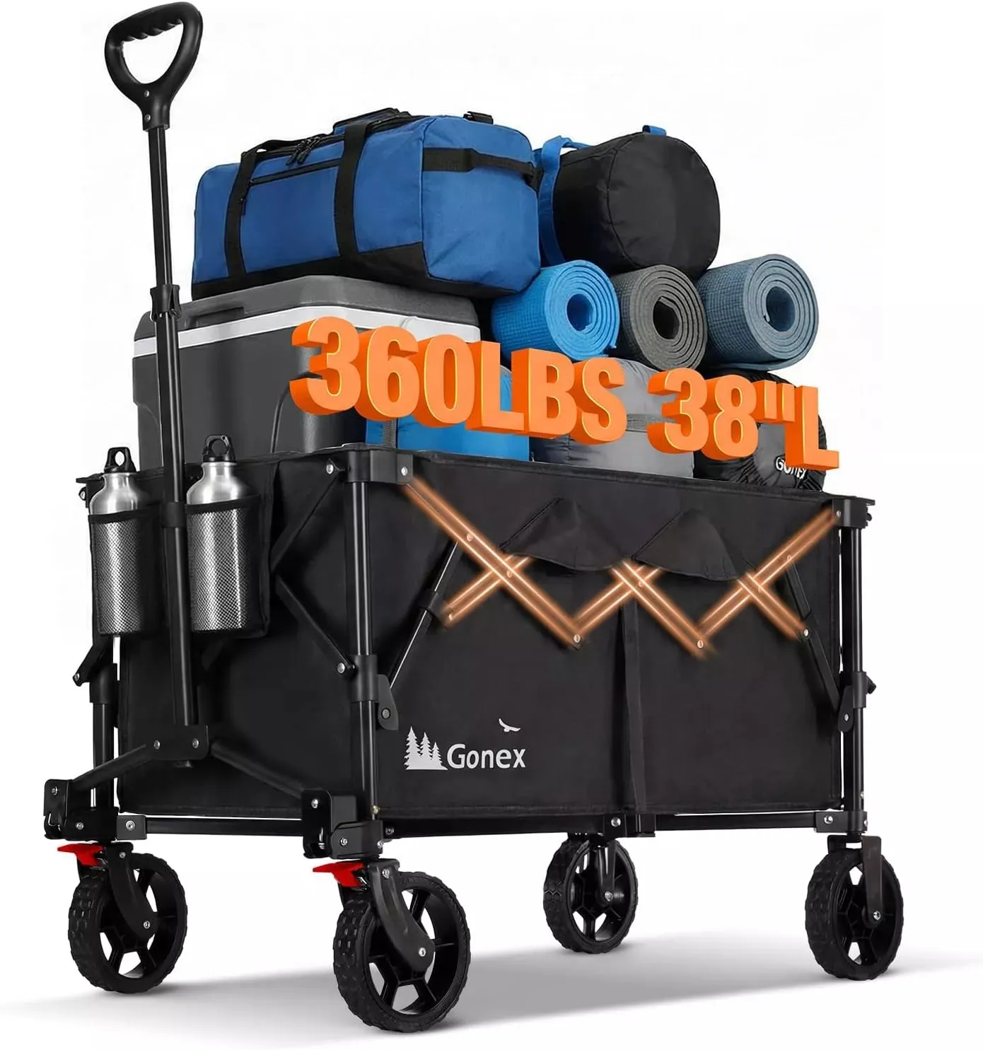 Gonex Carrello Wagon Pieghevole 200L con Ruote Terreni