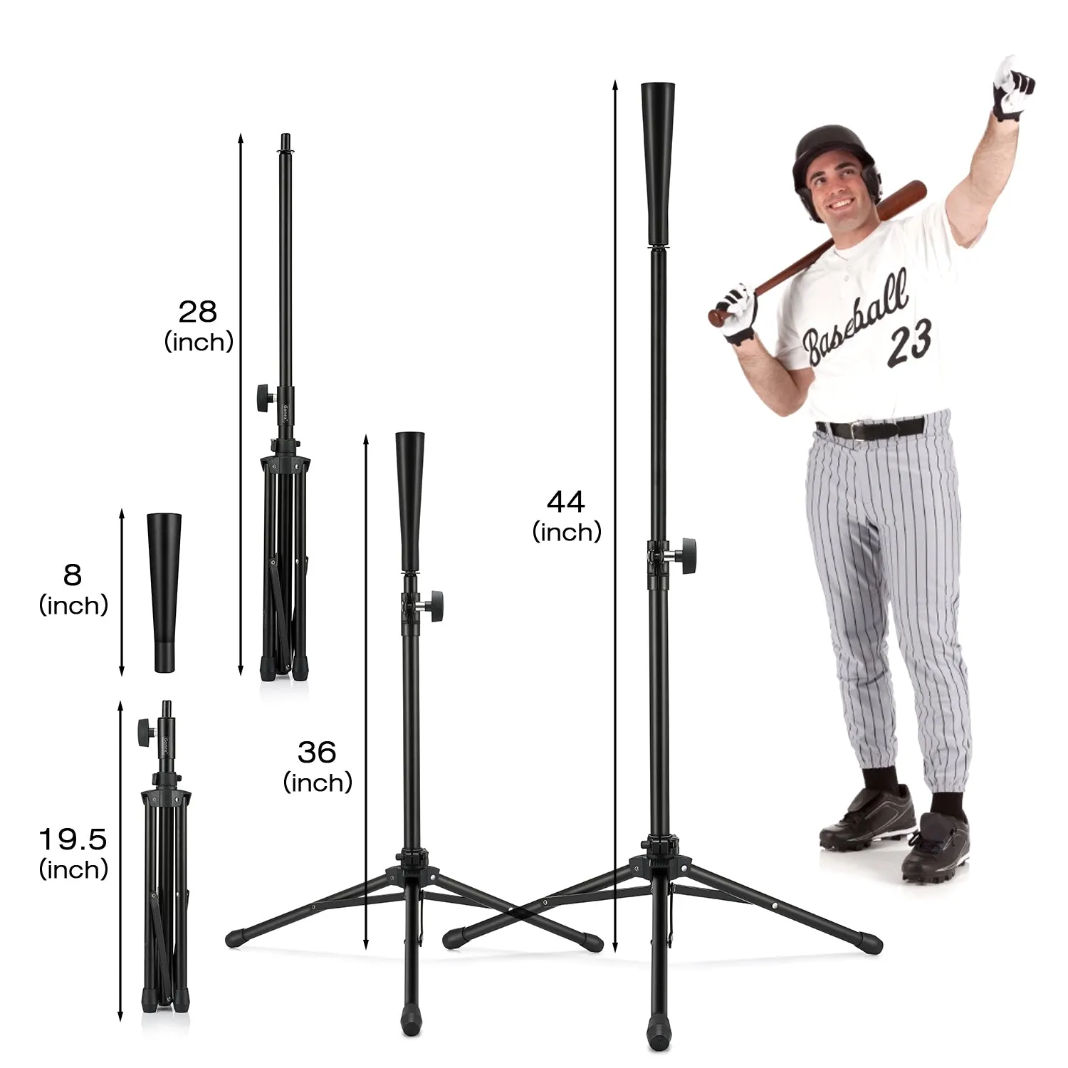 Gonex Tee da Baseball Allenamento Altezza Regolabile