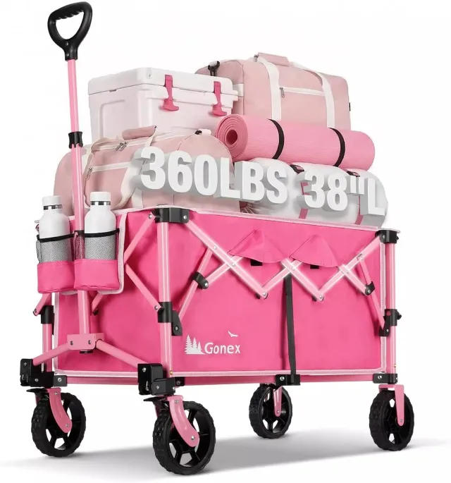 Gonex Carrello Wagon Pieghevole 200L con Ruote Terreni