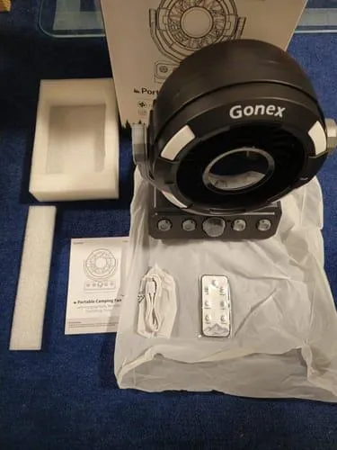 Gonex Ventilatore Campeggio Ricaricabile con Luce