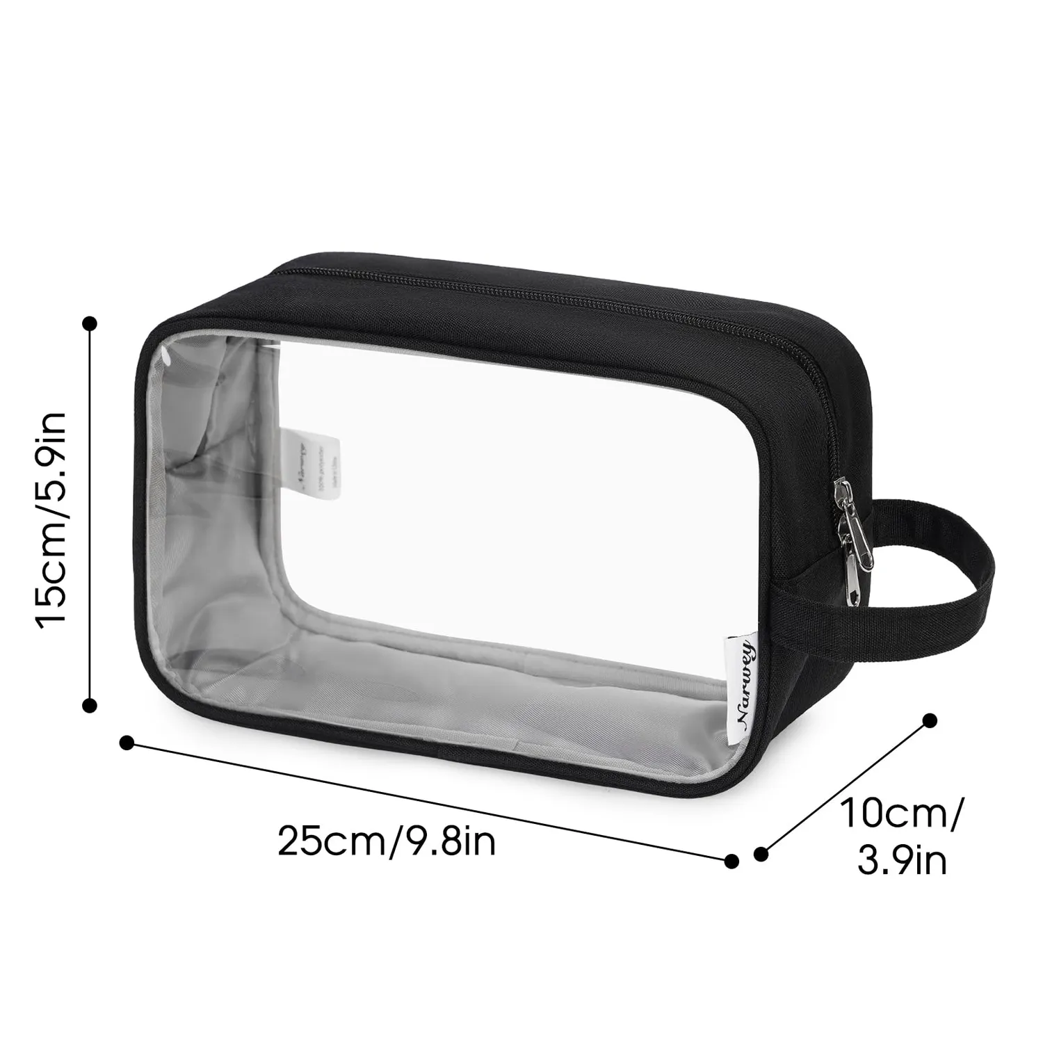 Narwey pochette trasparente PVC viaggio 25x15 cm