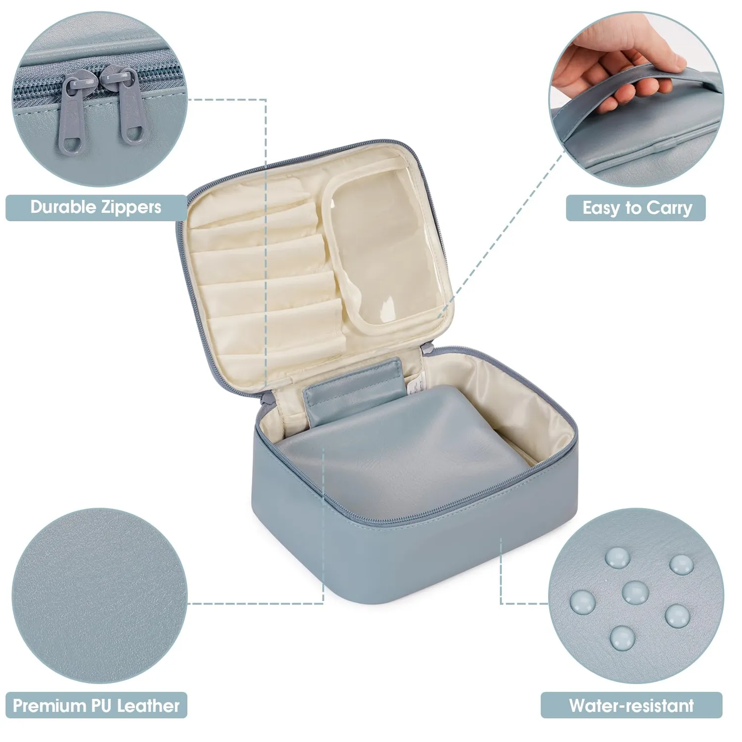 Narwey Vegan Leather set beauty case 2 pezzi ecopelle