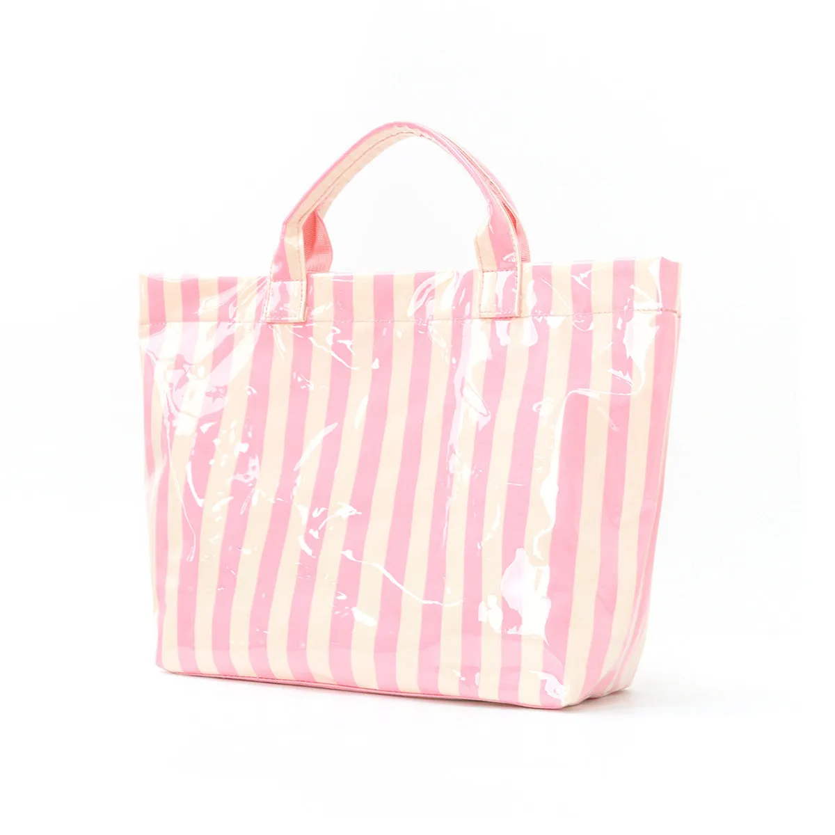 Narwey Striped borsa tote PVC 44 cm con scritta e chiusura