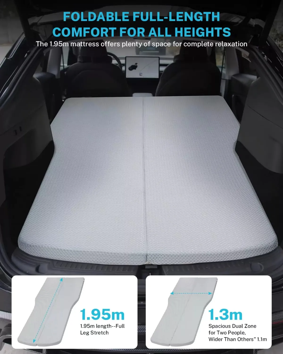 Gonex materasso auto Tesla Model Y/3 schiuma 193 cm