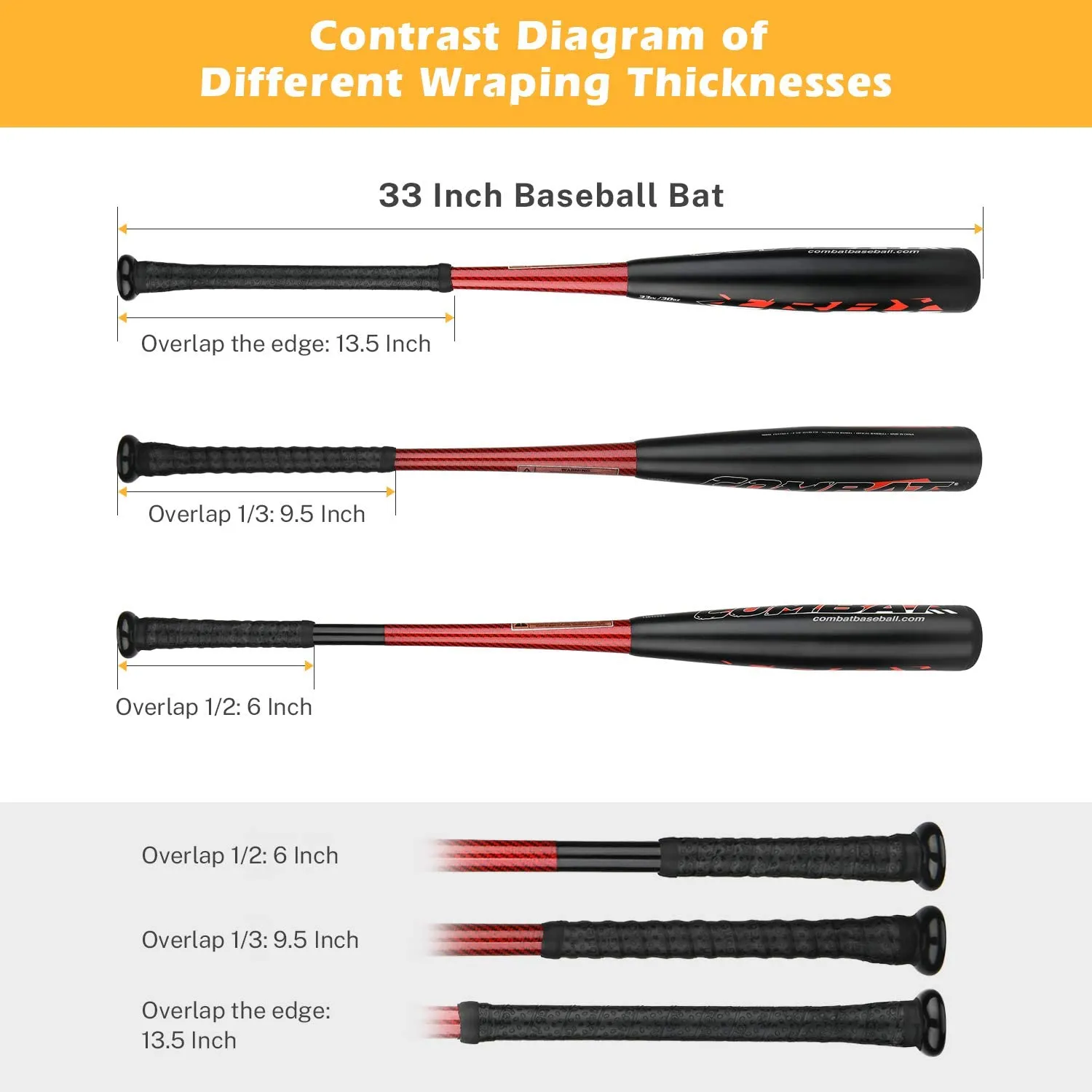 Gonex Bat Grip Tape nastro grip per mazza da baseball