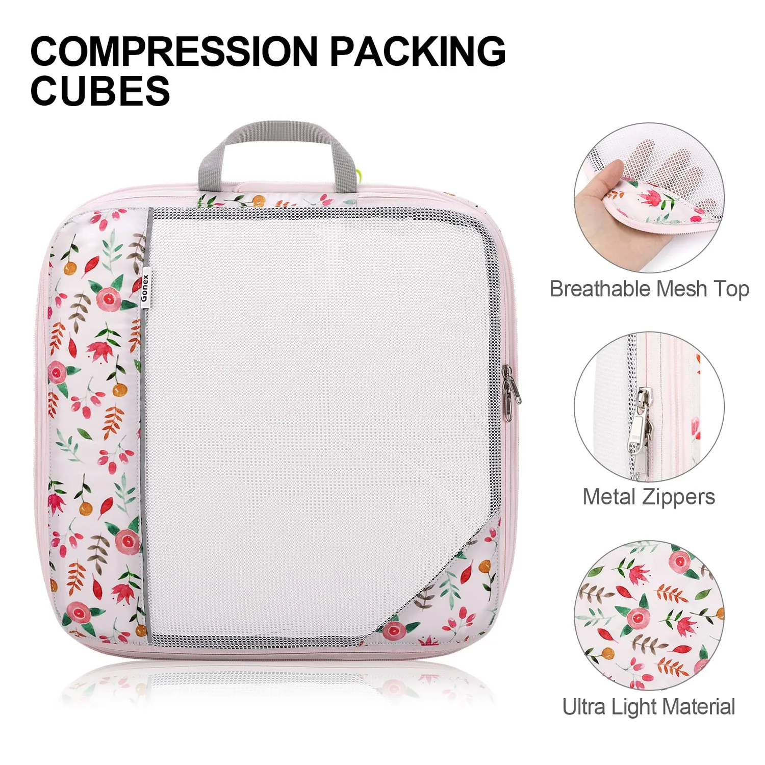 Gonex Floral cubi porta abiti a compressione