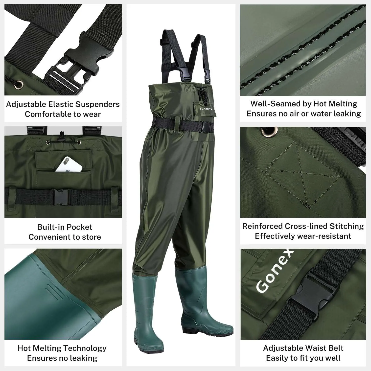 Gonex Chest Wader stivali pesca impermeabili