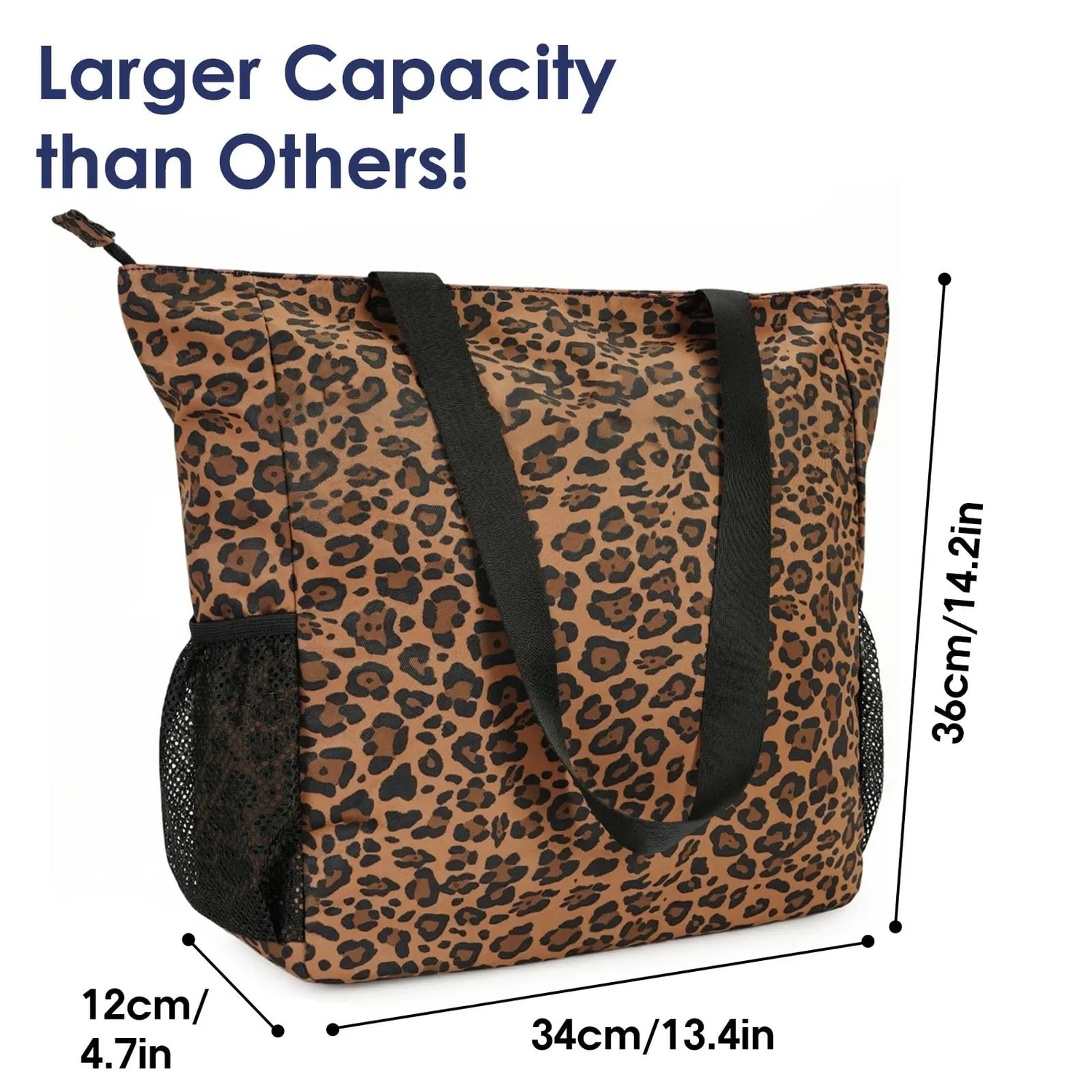 Narwey Leopard borsa mare tote 15 L 34 cm 7 tasche