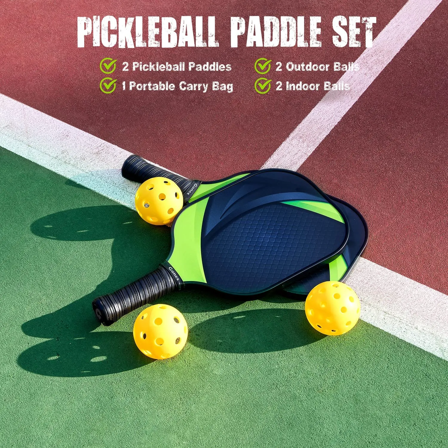 Gonex Set Racchette Pickleball Grafite