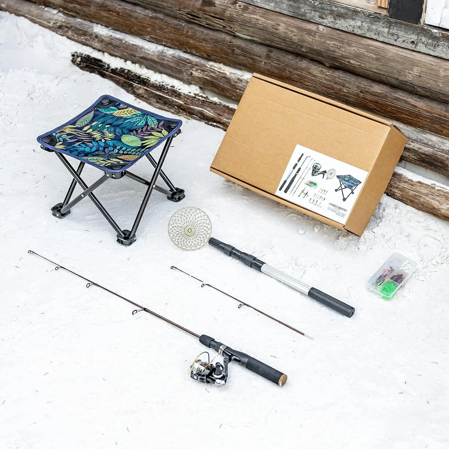 Gonex kit ice fishing canna ghiaccio con accessori