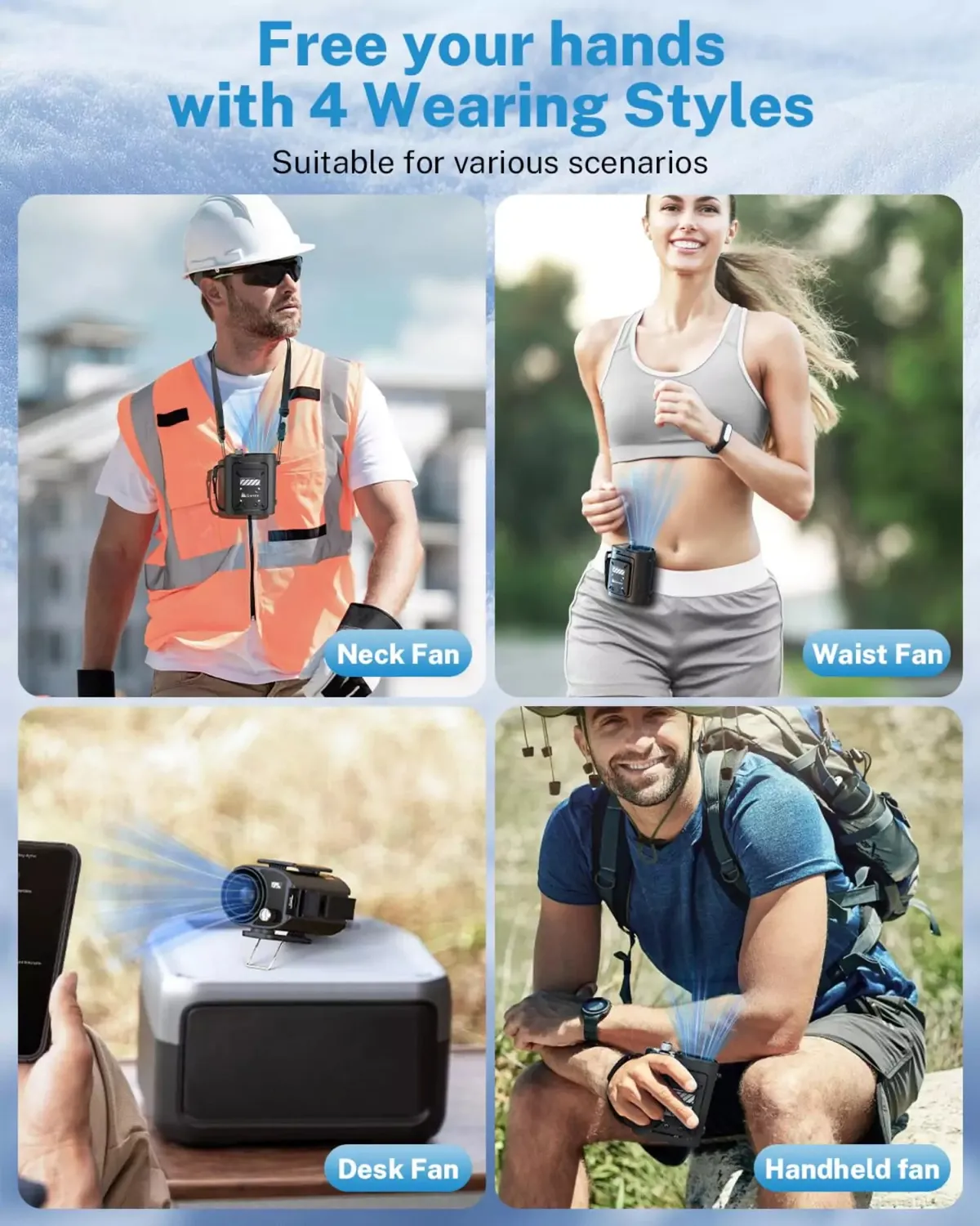 Gonex 35H ventilatore da vita indossabile 10000mAh