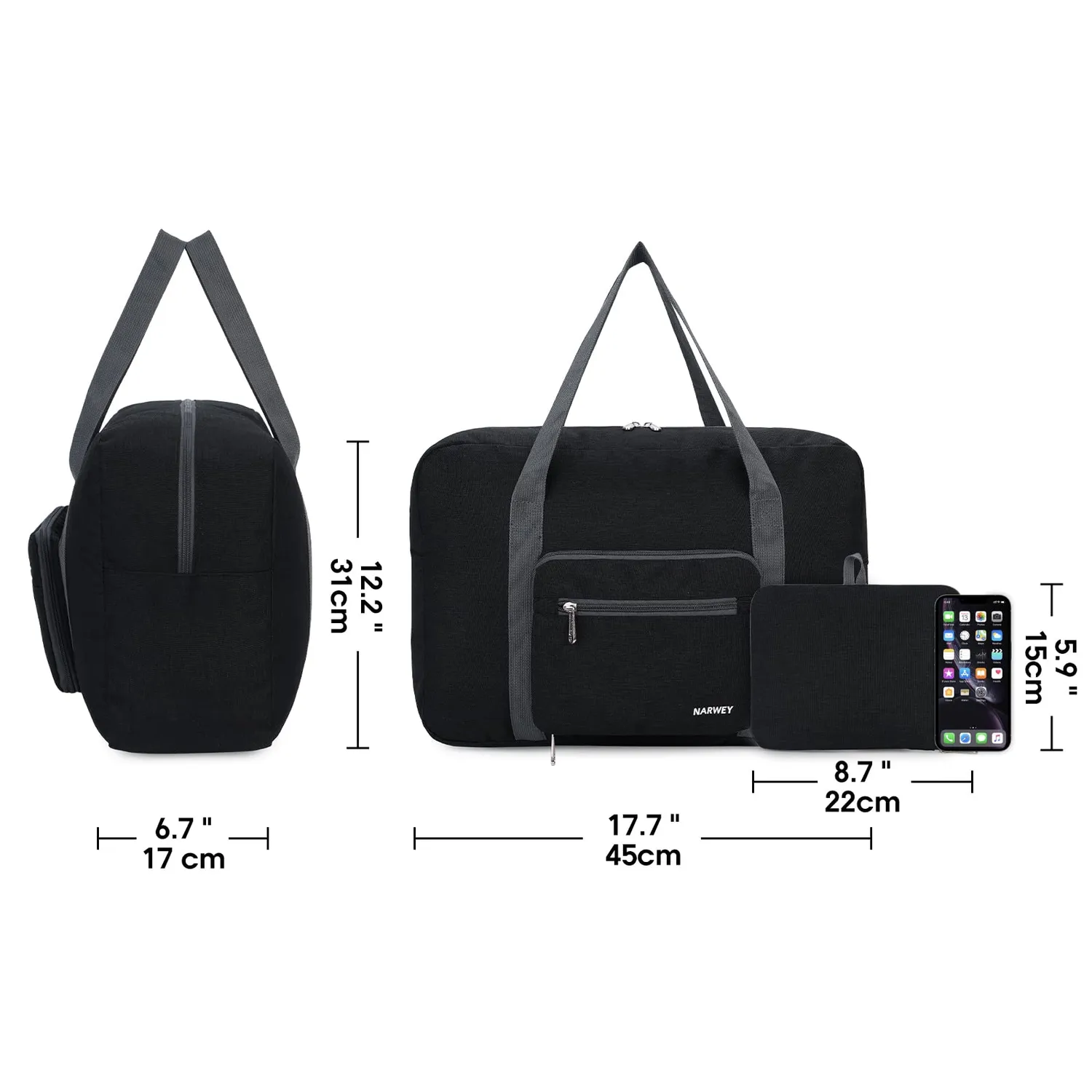 Narwey NW3132 Duffel Pieghevole Sotto Sedile 45x31x17 cm