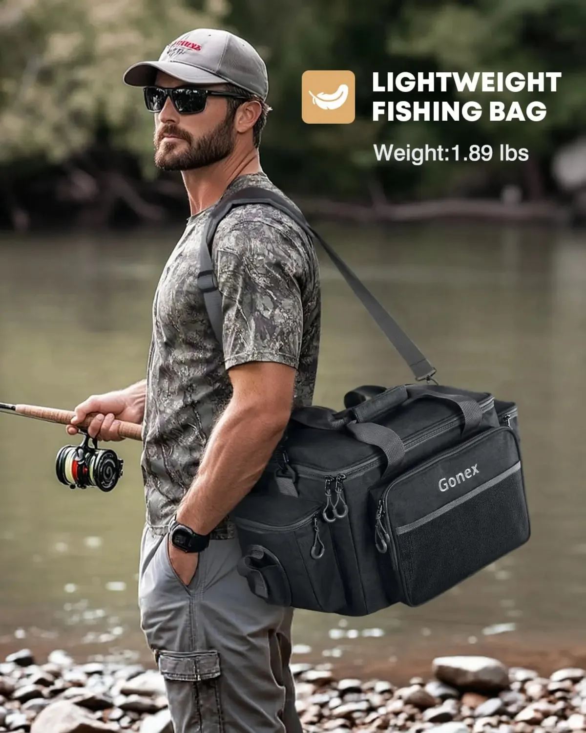 Gonex Borsa Pesca 8 Tasche Leggera