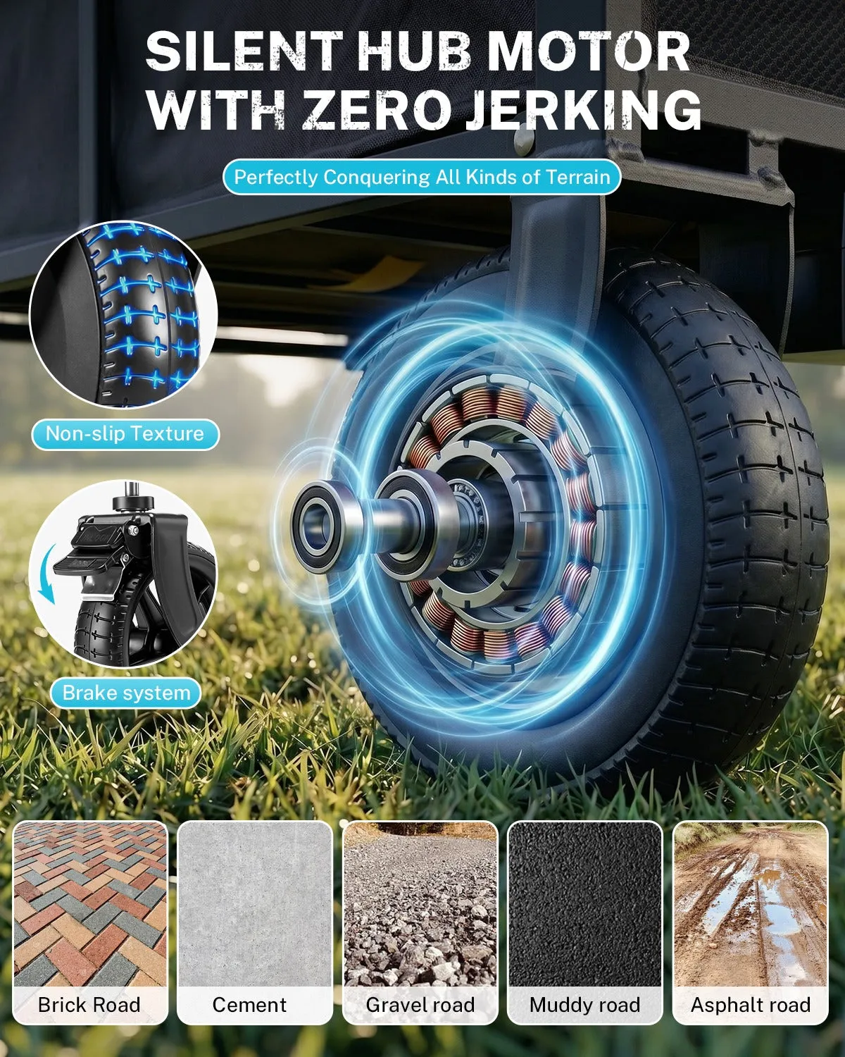 Gonex Carrello Elettrico Pieghevole 36 Pollici Motorizzato