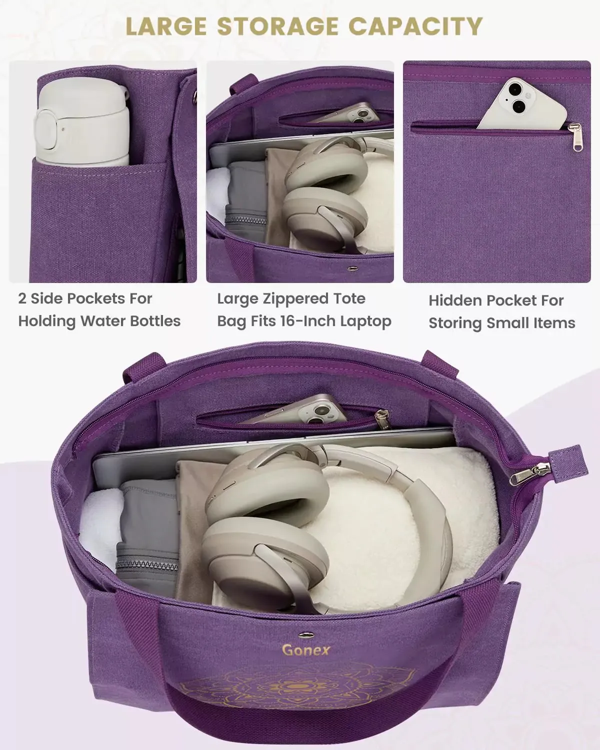 Gonex Borsa Tappetino Yoga Tela