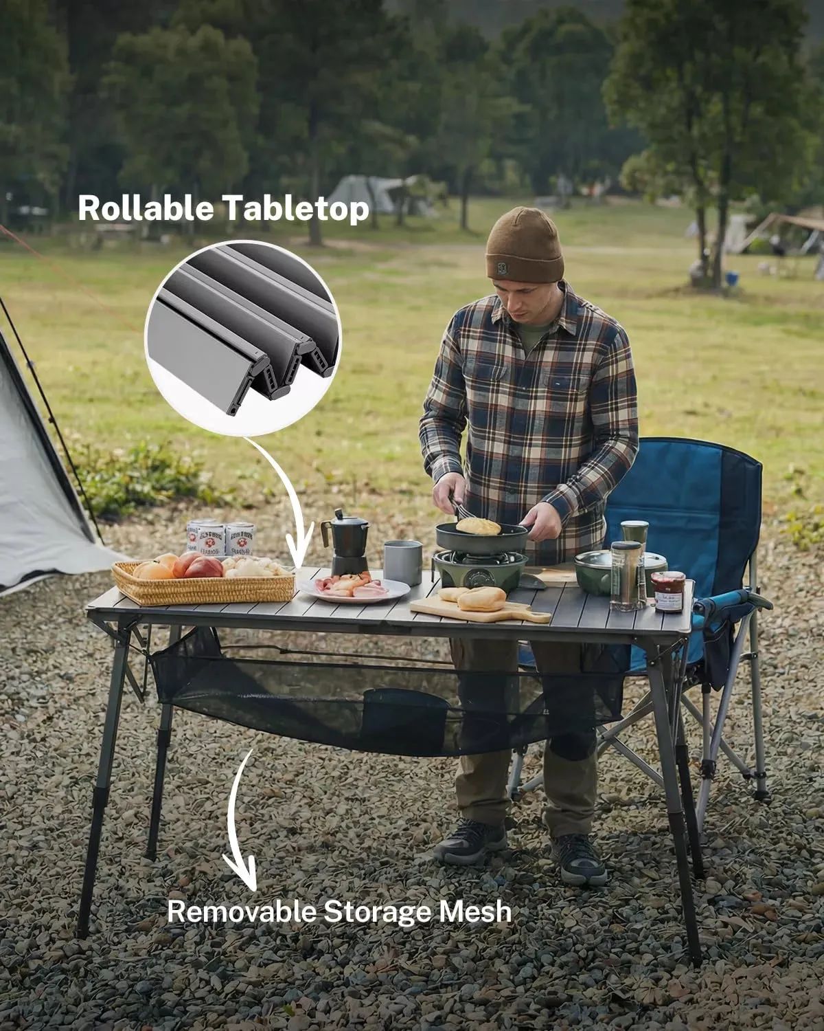 Gonex 50" tavolo campeggio alluminio regolabile