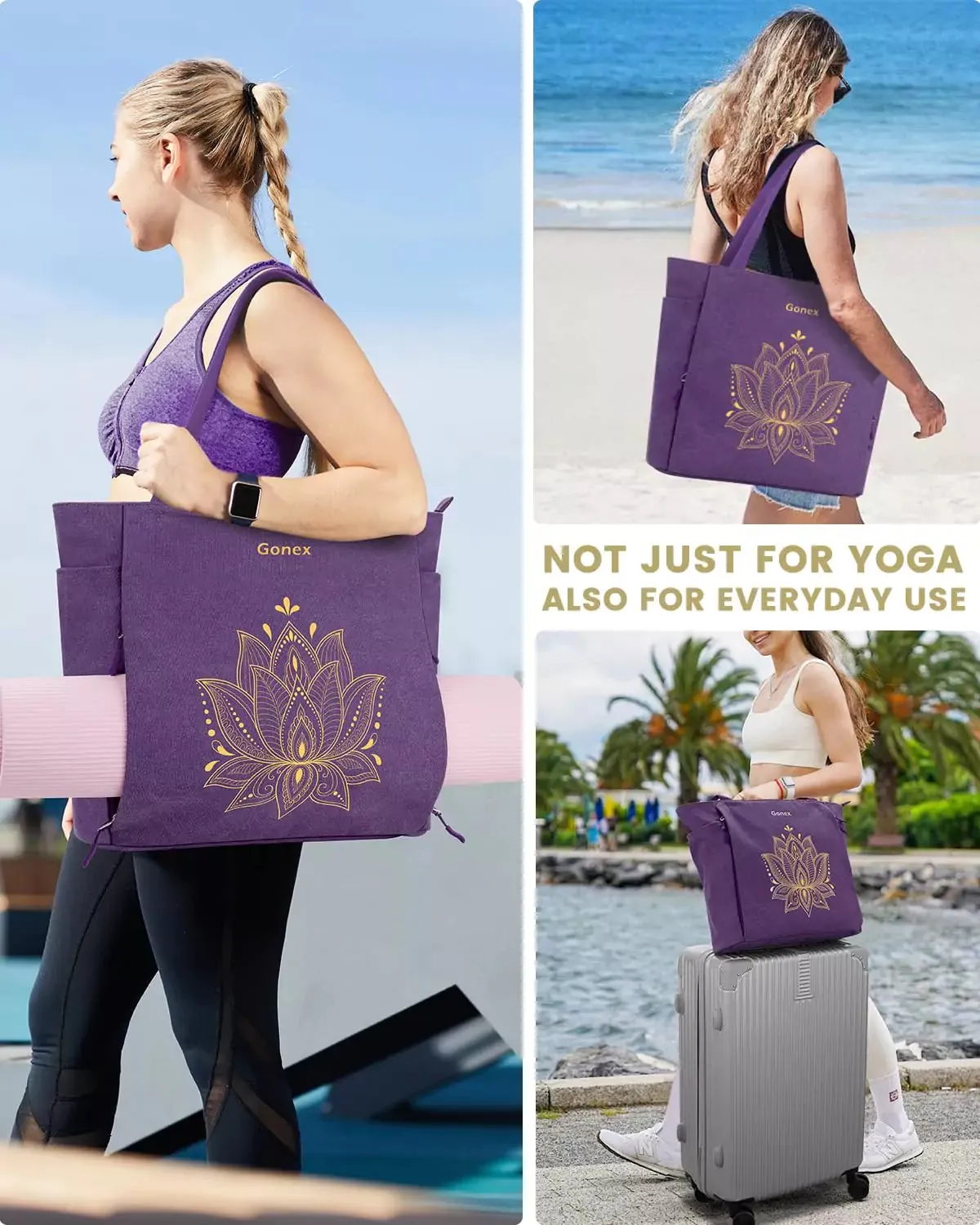 Gonex XL borsa porta tappetino yoga in tela