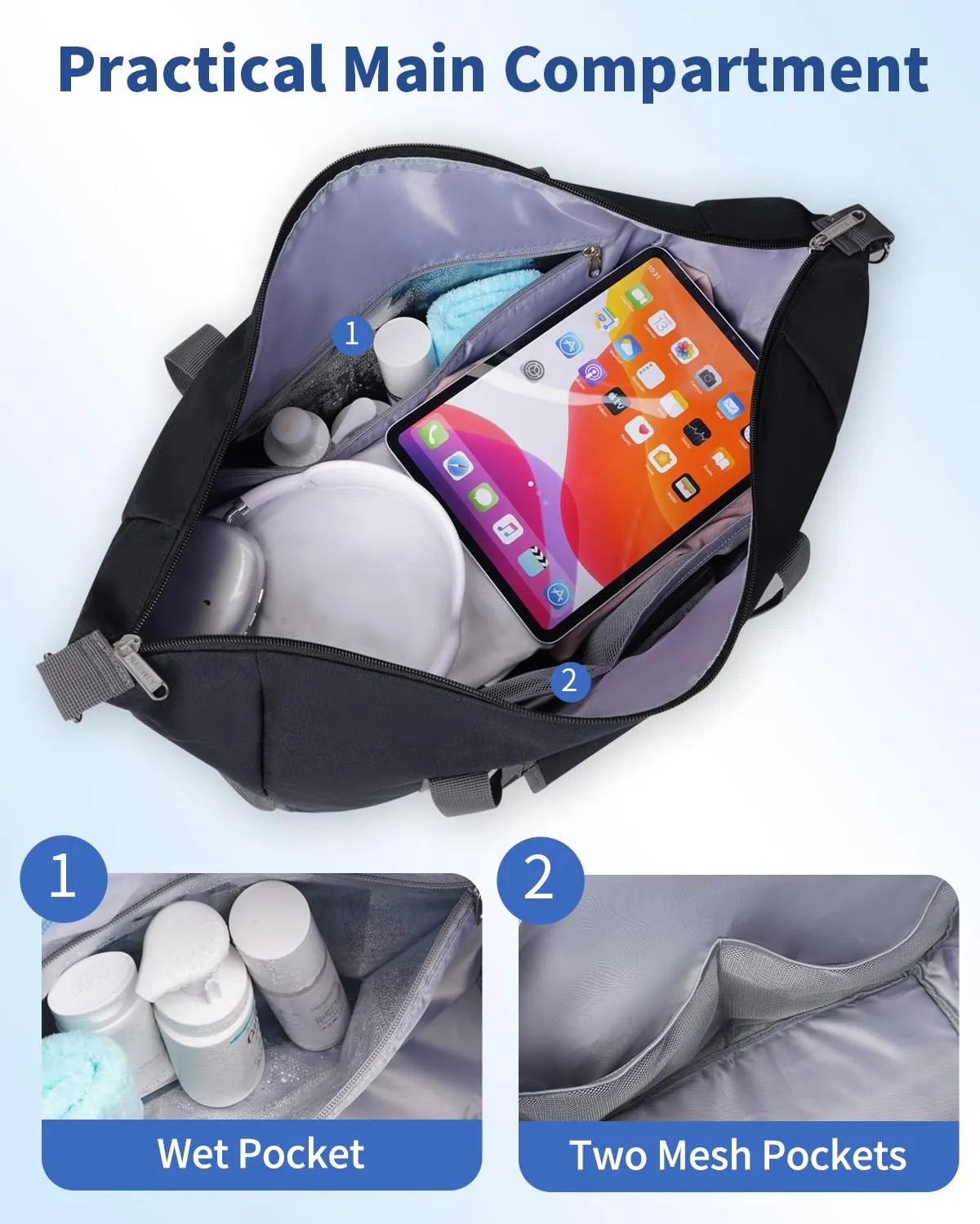 Narwey NW3305 borsa da viaggio con tasca bagnata