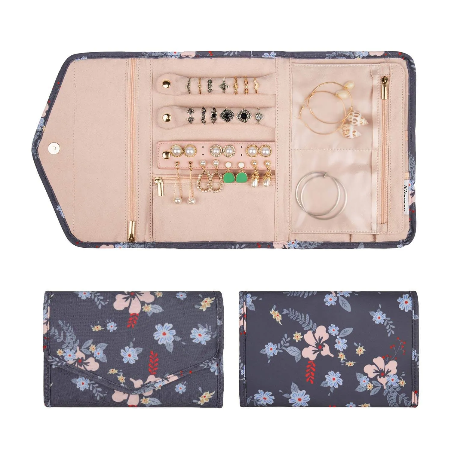 Narwey 5029 organizer gioielli arrotolabile cotone