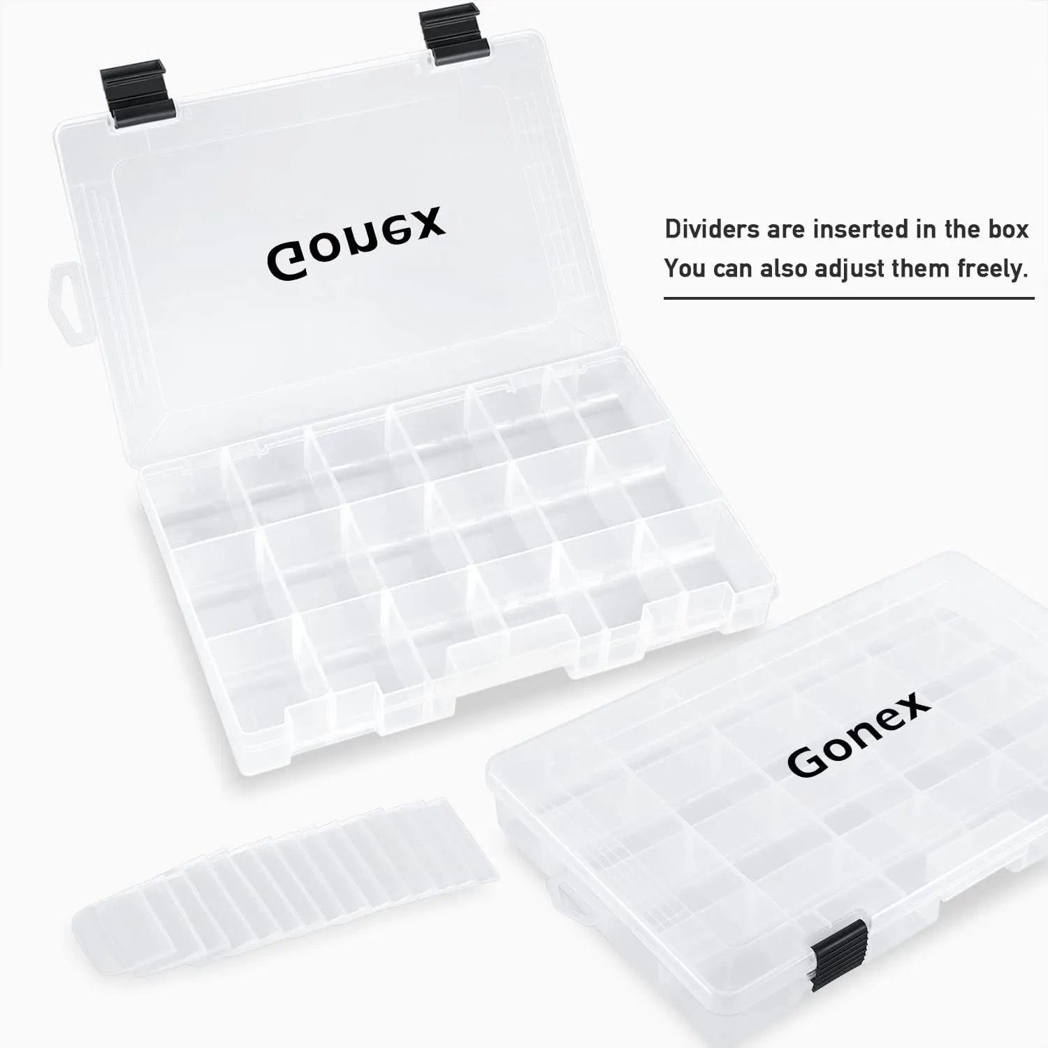 Gonex 3600 Scatola da Pesca Trasparente con Divisori