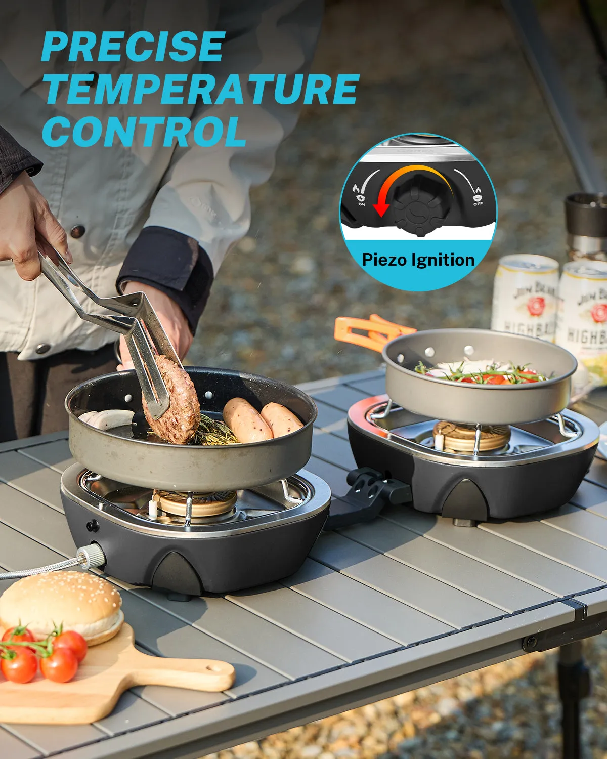 Gonex Double Burner fornello campeggio 2 fuochi