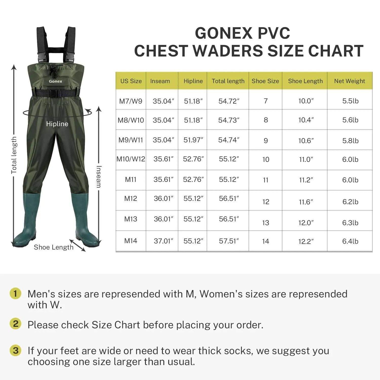 Gonex Chest Wader stivali pesca impermeabili