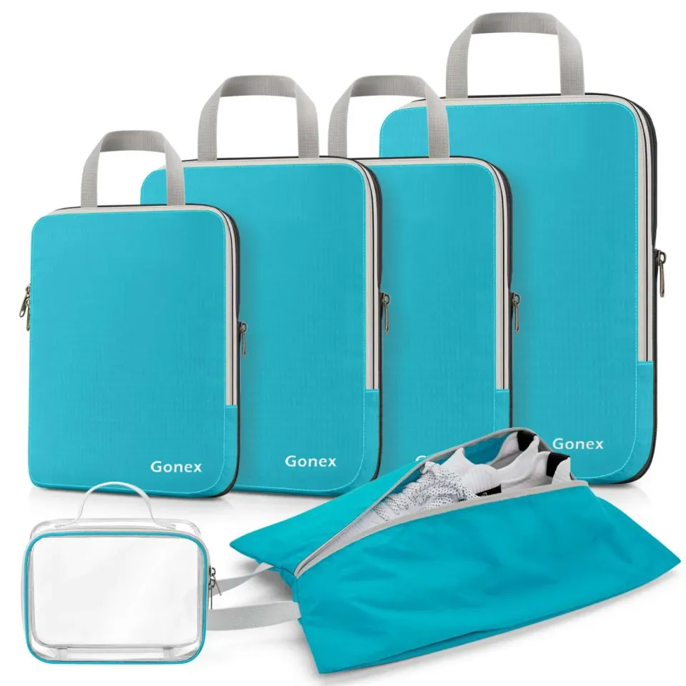 Gonex set packing cubes compressione con beauty case