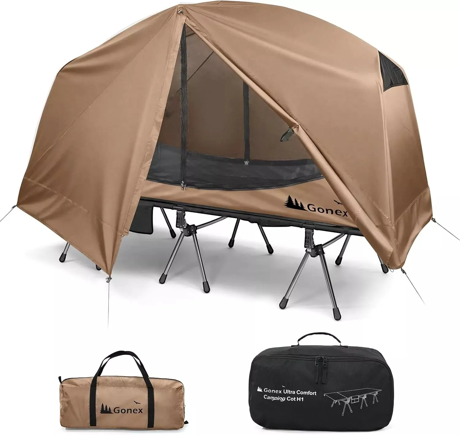 Gonex brandina campeggio pieghevole con tenda 1 posto