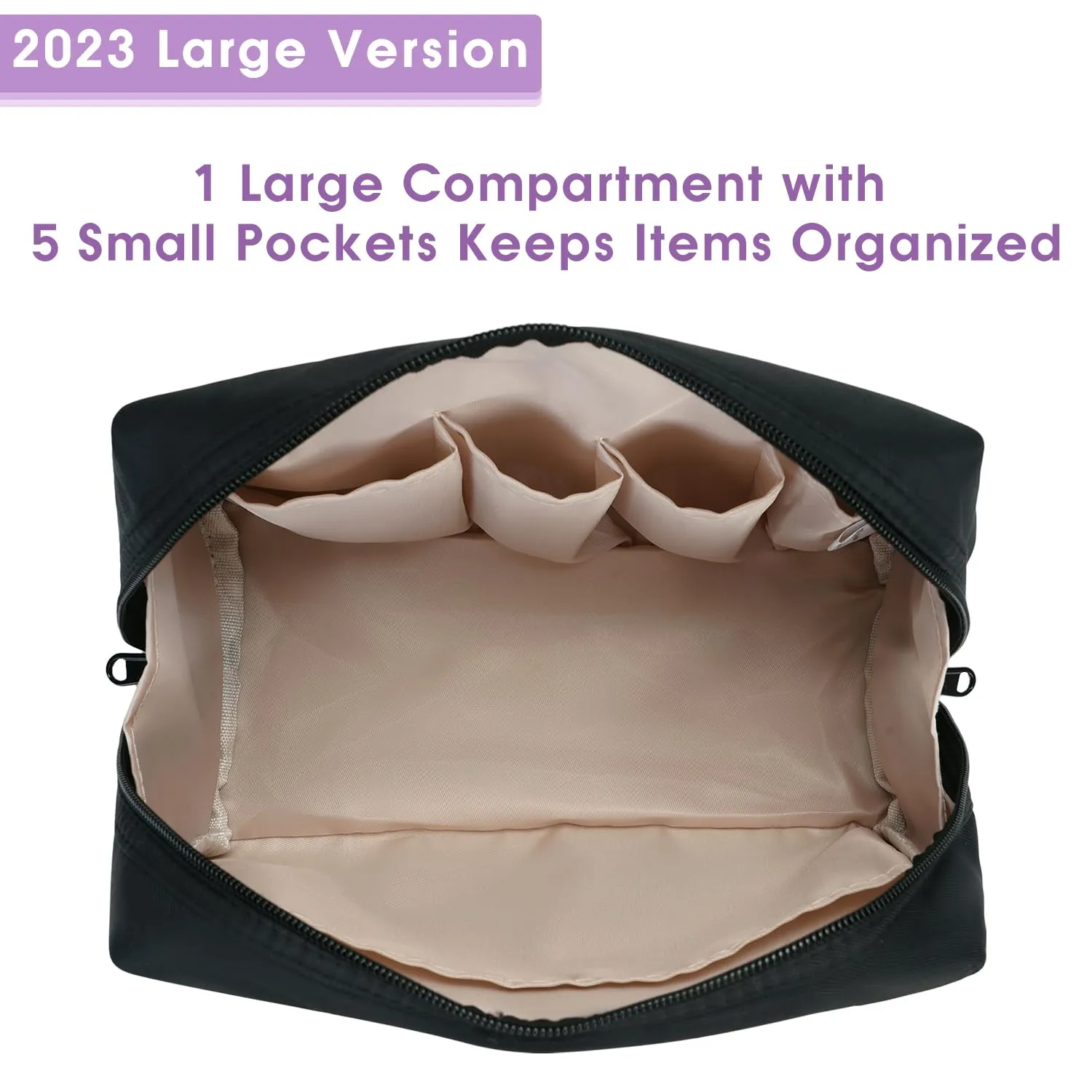 Narwey pochette trucco viaggio twill con tasche