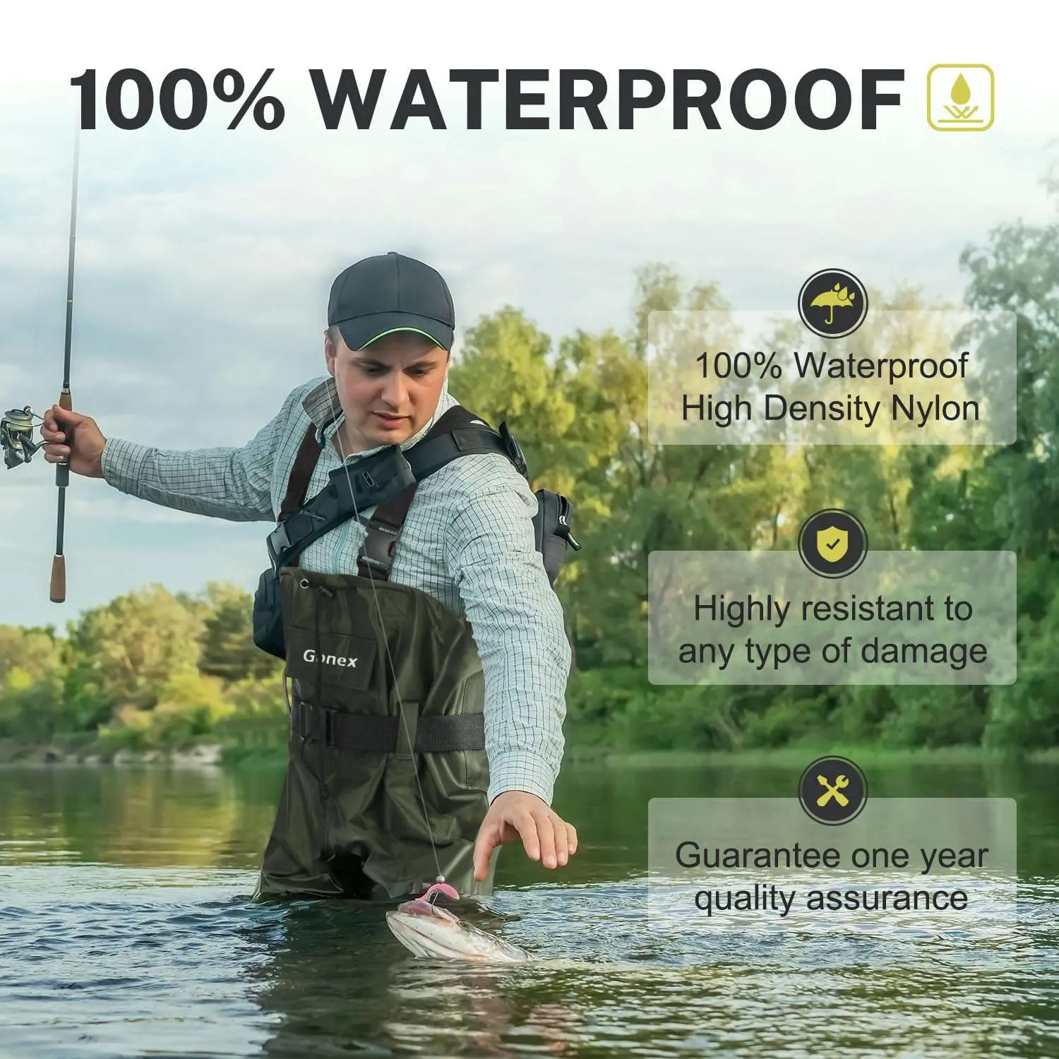 Gonex Chest Wader stivali pesca impermeabili