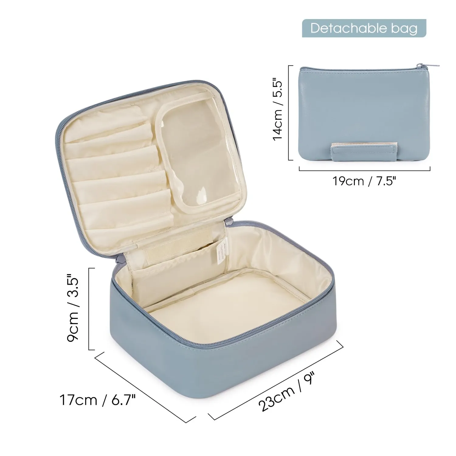 Narwey Vegan Leather set beauty case 2 pezzi ecopelle