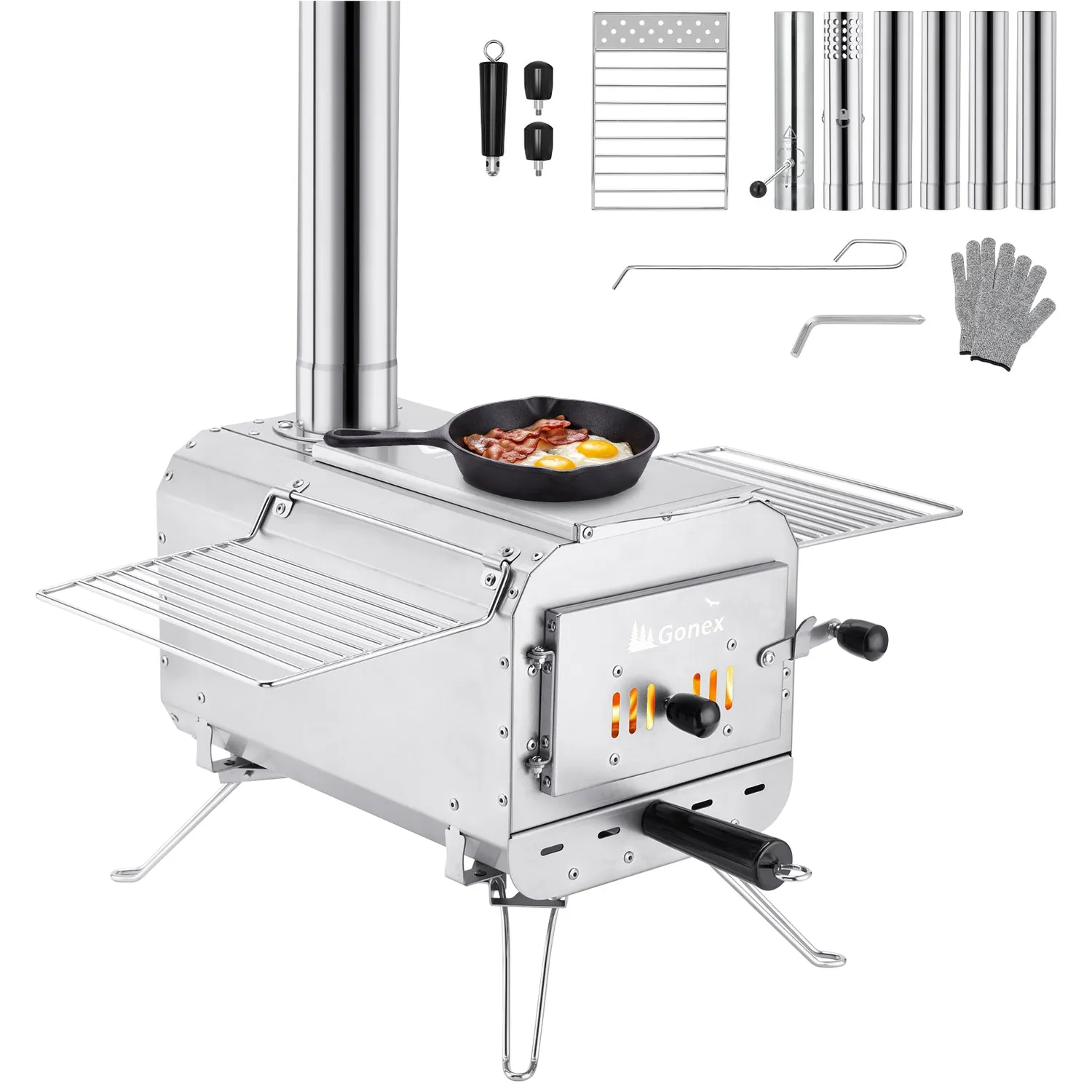 Gonex Portable Wood Burning Hot Tent Stove stufa campeggio portatile