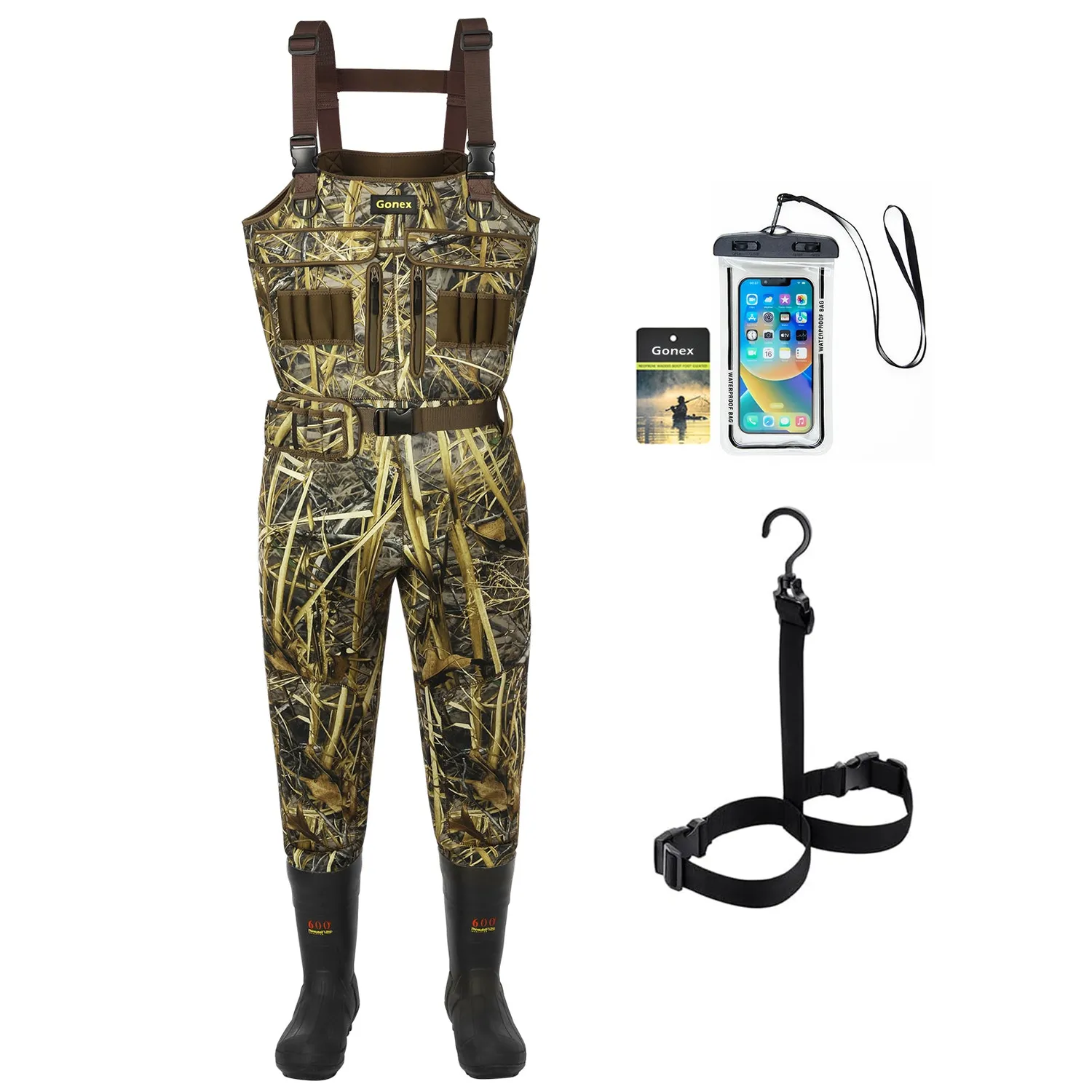 Gonex 4.5mm waders caccia neoprene con stivali