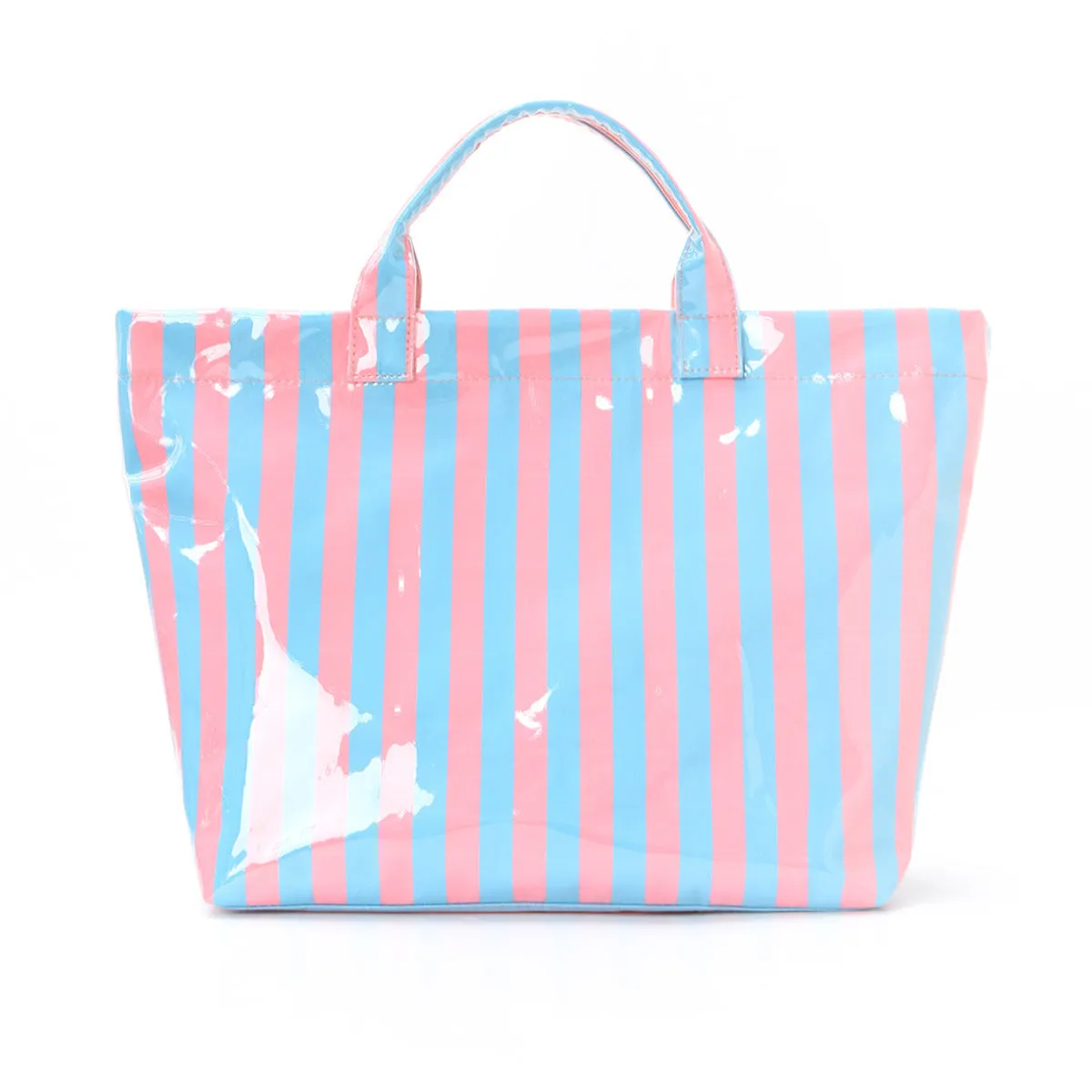 Narwey Striped borsa tote PVC 44 cm con scritta e chiusura