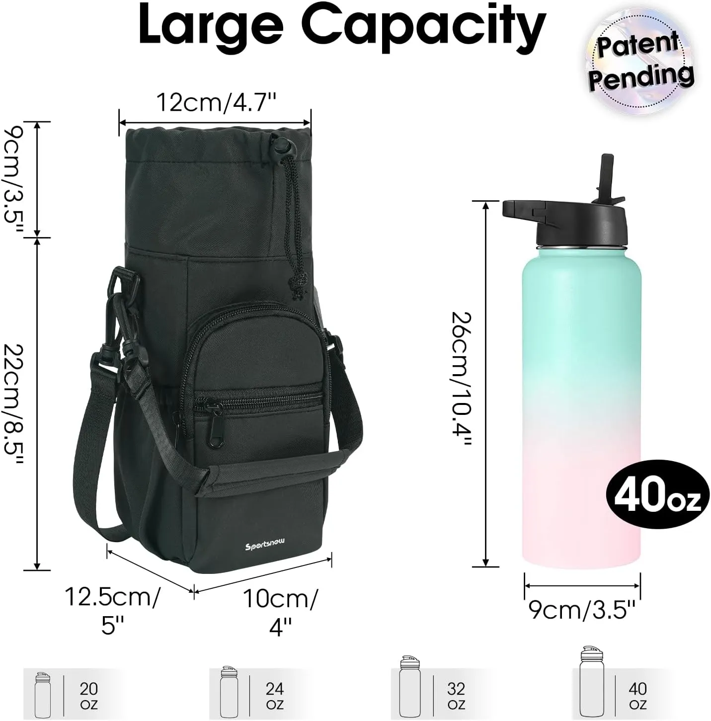 Narwey Insulated Water Bottle Holder borsa porta borraccia termica