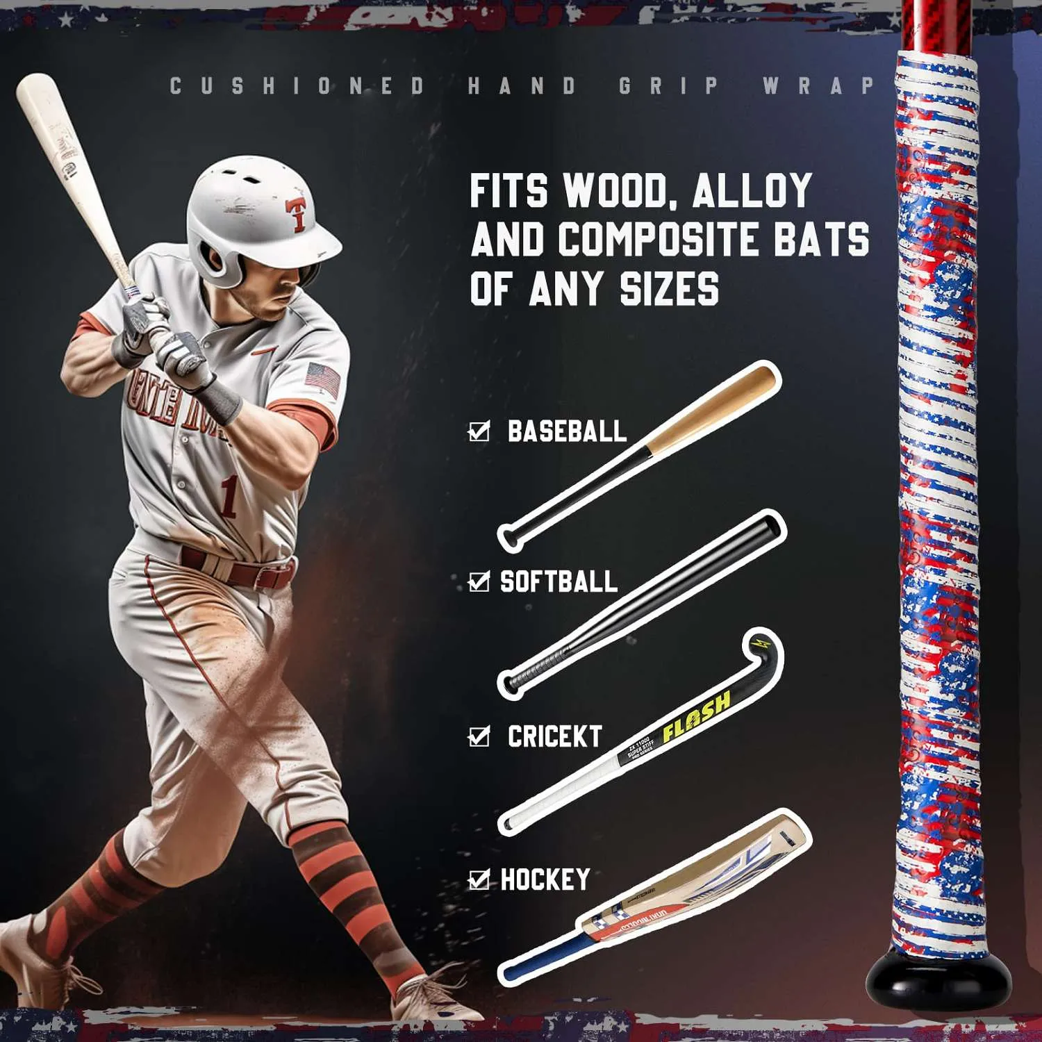 Gonex Baseball Bat Tape nastro mazza baseball antiscivolo