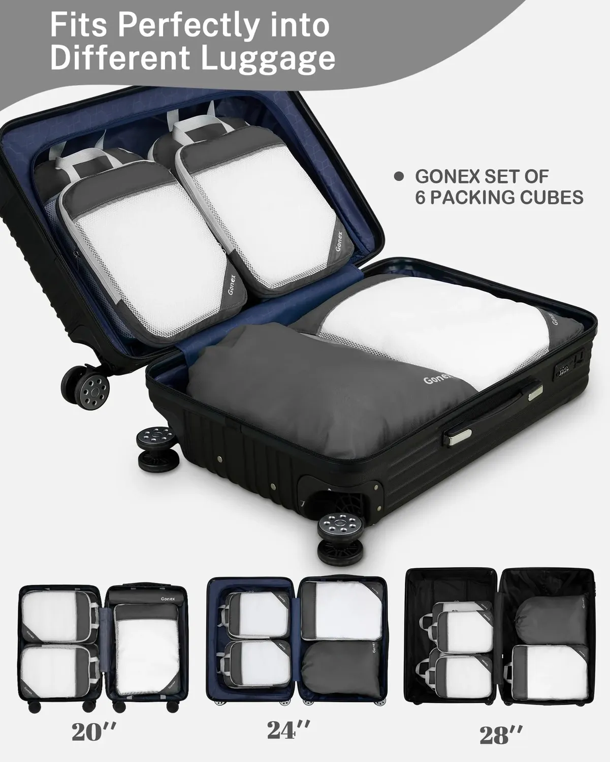 Gonex Compression 6 packing cube salvaspazio