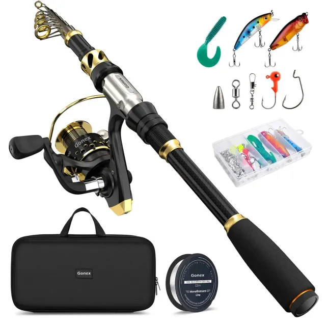 Gonex Telescopic Fishing Rod and Reel Combo canna pesca