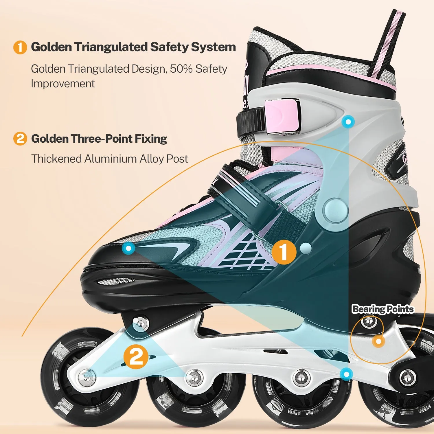 Gonex Inline Skates pattini in linea bambini