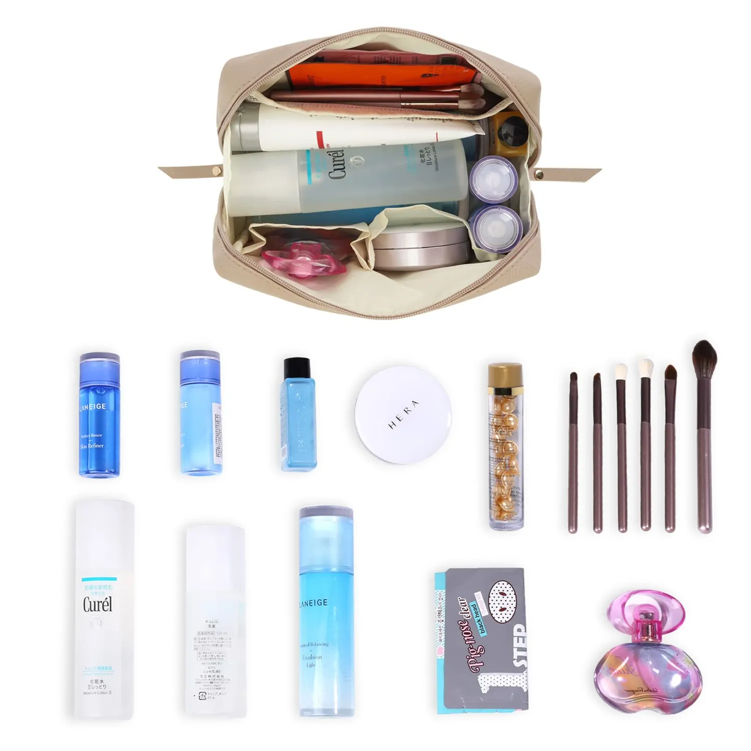 Narwey 5048 pochette trucco da viaggio similpelle