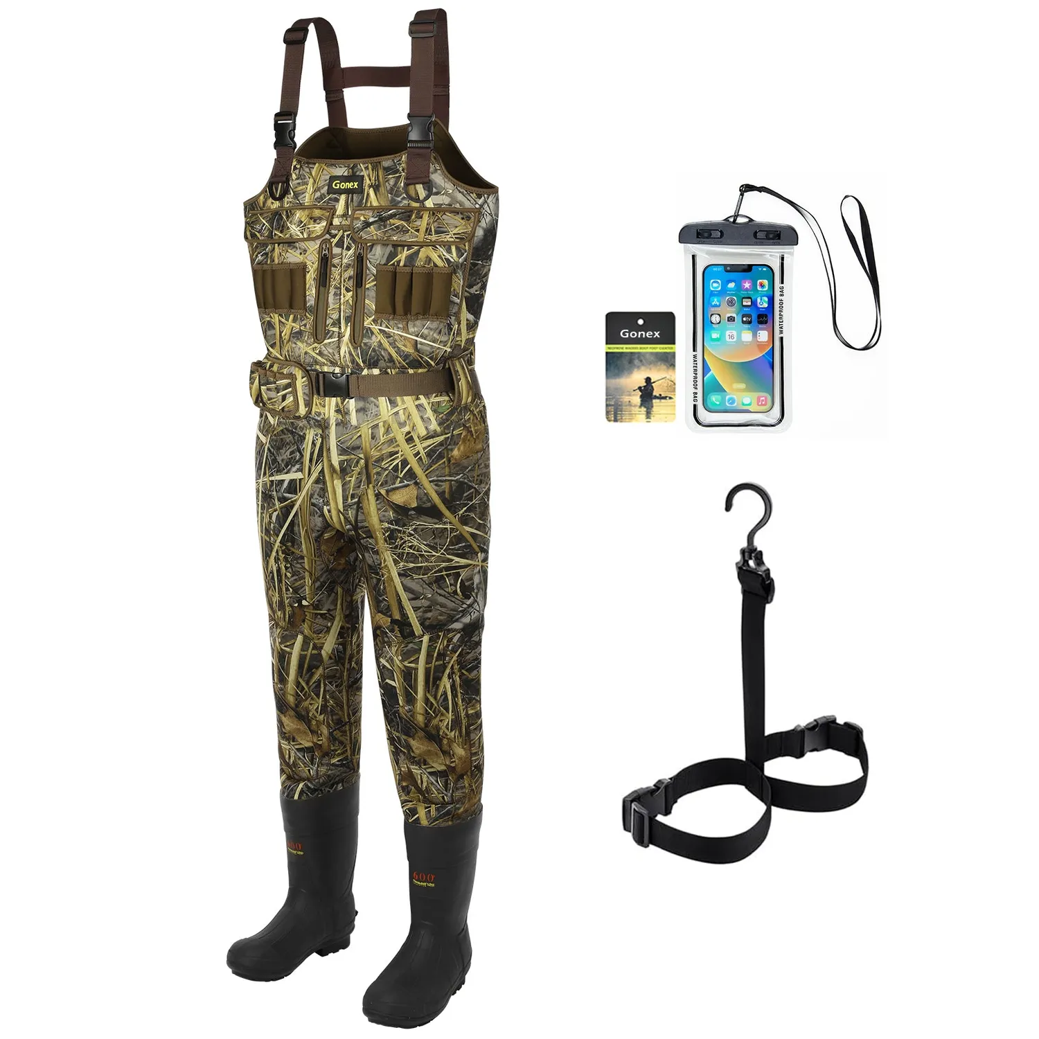 Gonex 4.5mm waders caccia neoprene con stivali