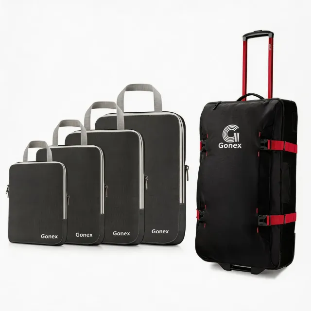 Gonex Long-Haul Flight 2-Piece Set borsone trolley con cubi compressione