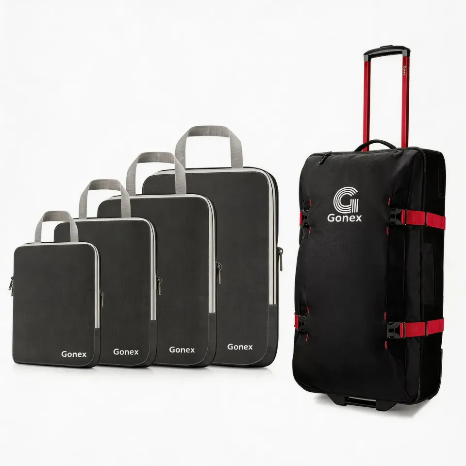 Gonex Long-Haul Flight 2-Piece Set borsone trolley con cubi compressione