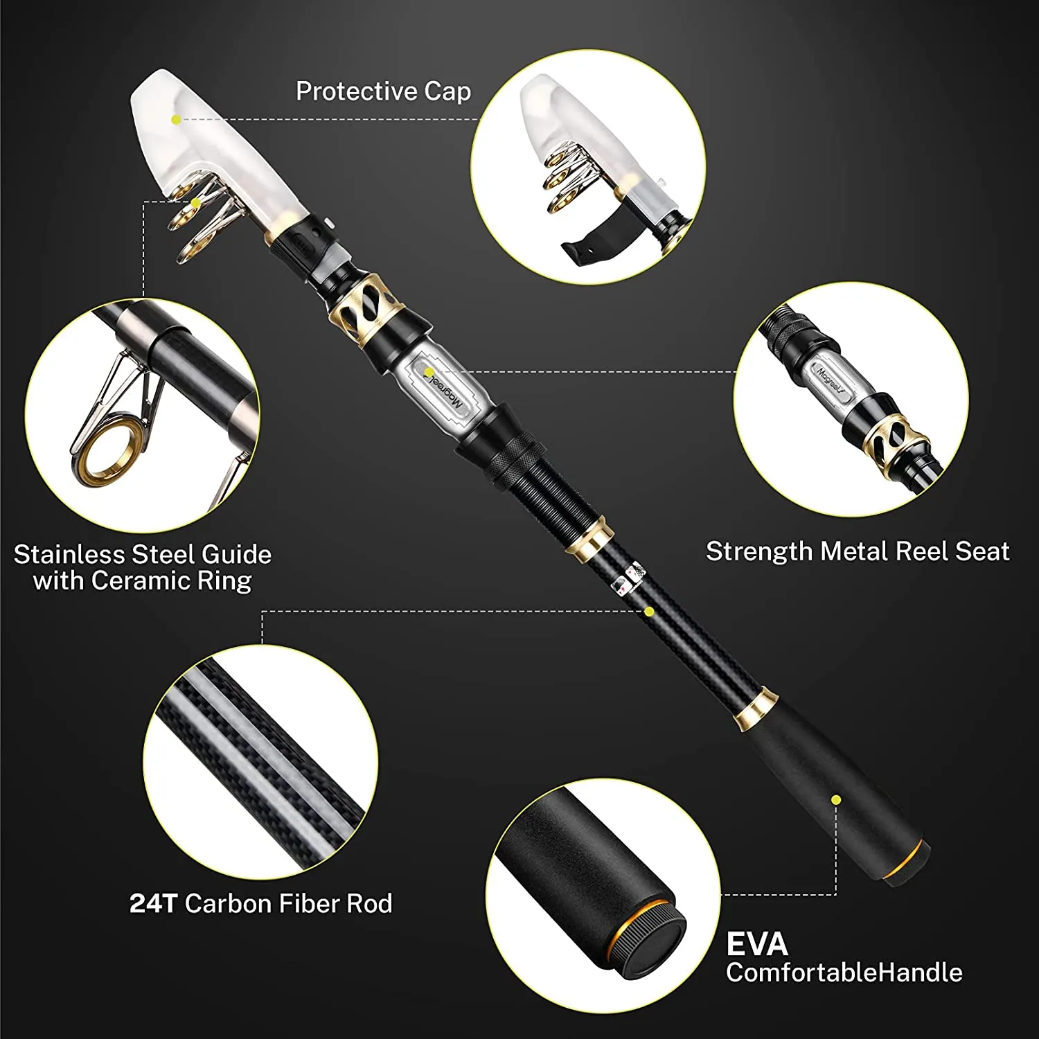 Gonex Telescopic Fishing Rod and Reel Combo canna pesca