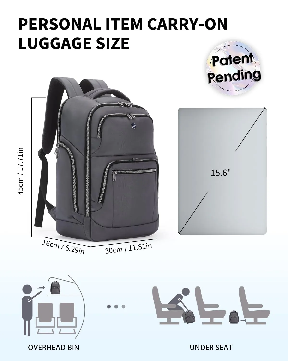 Narwey Zaino Viaggio Antifurto Porta PC 16"