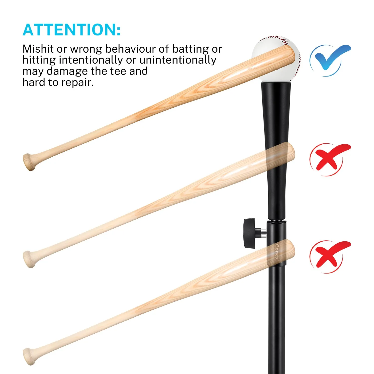 Gonex Tee da Baseball Allenamento Altezza Regolabile