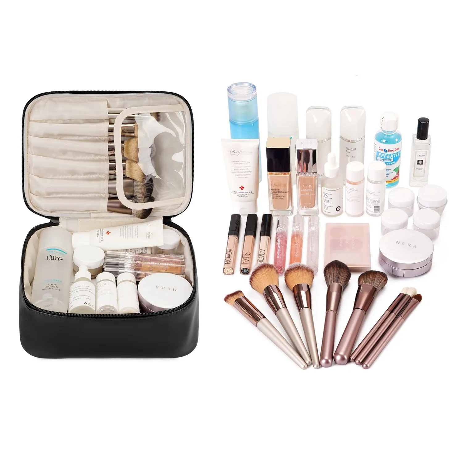 Narwey Vegan Leather set beauty case 2 pezzi ecopelle